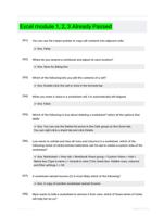 Excel module 1, 2, 3 Already Passed