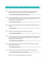 AHA ACLS Written Test QUESTIONS AND ANSWERS 100% VERIFIED A+ GUARANTEED