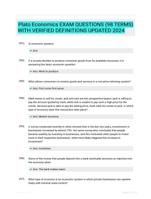 Plato Economics EXAM QUESTIONS (98 TERMS) WITH VERIFIED DEFINITIONS UPDATED 2024