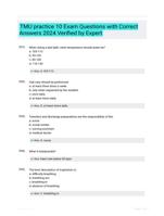 TMU practice 10 Exam Questions with  Correct Answers 2024 Verified by  Expert