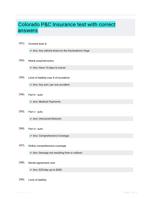 Colorado P&C Insurance test with correct answers