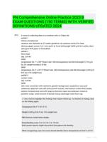 PN Comprehensive Online Practice 2023 B EXAM QUESTIONS (150 TERMS) WITH VERIFIED DEFINITIONS UPDATED 2024