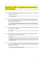 BLEA 855 Traffic Final questions and answers well illustrated.