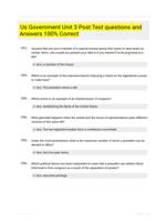 Us Government Unit 3 Post Test questions and Answers 100% Correct