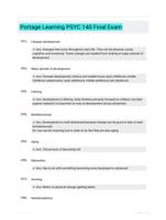 Portage PSYC 140 Study Guide Questions and Correct Answers