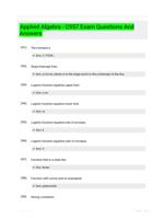 Applied Algebra - C957 Exam Questions And Answers