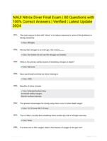NAUI Nitrox Diver Final Exam | 80 Questions with 100% Correct Answers | Verified | Latest Update 2024