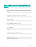 NUR651 FINAL BRADLEY  UNIVERSITY QUESTIONS AND  ANSWERS 100% SOLVED EDITION