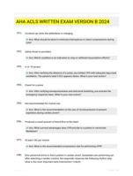 AHA ACLS WRITTEN EXAM VERSION B 2024