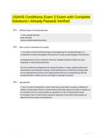 USAHS Conditions Exam 2 Exam with Complete Solutions | Already Passed| Verified