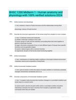 BHSC 1200 Midterm 1 - Human anatomy and physiology-with 100% verified solutions-2024