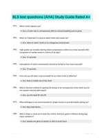 BLS test questions (AHA) Study Guide Rated A+