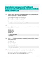 Qualys Patch Management (PM) Exam | Questions with 100% Correct Answers | Verified | Latest Update 2024