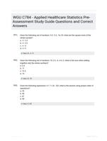 WGU C784 - Applied Healthcare Statistics Pre-Assessment Study Guide Questions and Correct Answers