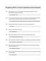 Prophecy RN B v3 Exam Questions And Answers
