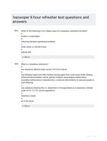 hazwoper 8 hour refresher test questions and  answers