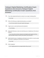 Hubspot Digital Marketing Certification Exam Questions And Answers Hubspot Digital Marketing Certification Exam Questions And Answers