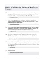 USAHS OE Midterm |40 Questions| With Correct Answers.