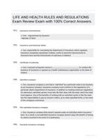LIFE AND HEALTH RULES AND REGULATIONS Exam Review Exam with 100% Correct Answers.