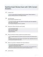 Nutrition Exam Review Exam with 100% Correct Answers..
