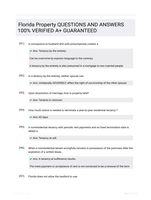Florida Property QUESTIONS AND ANSWERS 100% VERIFIED A+ GUARANTEED
