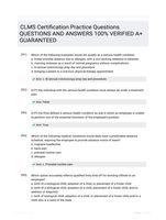 CLMS Certification Practice Questions QUESTIONS AND ANSWERS 100% VERIFIED A+ GUARANTEED