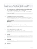 Health Science Test Study Guide Graded A+