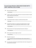 Course Exam  Review 2024/2025  EXAM  WITH 100% VERIFIED  SOLUTIONS