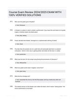 Course Exam  Review 2024/2025  EXAM  WITH 100% VERIFIED  SOLUTIONS