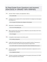 NJ Real Estate Exam Questions and Answers 2024/2025( A+ GRADED 100% VERIFIED).