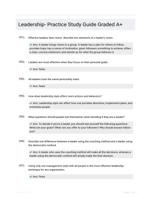 Leadership- Practice Study Guide Graded A+