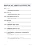 Final Exam 2024 Questions review correct 100%