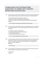 Fundamentals Final Test Bank EXAM QUESTIONS (75 TERMS) WITH VERIFIED DEFINITIONS UPDATED 2024