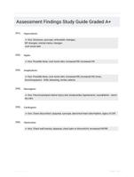 Assessment Findings Study Guide Graded A+