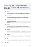 cosmetology state board EXAM 2024 WITH 100% VERIFIED QUESTIONS AND ANSWERS | RATED A+