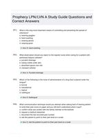 Prophecy LPN/LVN A Study Guide Questions and Correct Answers