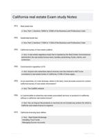 California real estate Exam study Notes