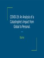 COVID-19: An Analysis of a Catastrophes Impact from Global to Personal.