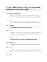 D320 80 Question Version (JYO2) Study Guide Questions and Correct Answers