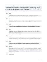 Security Practise Exam-Walden  University 2024 EXAM WITH VERIIED  ANSWERS