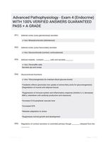 Advanced Pathophysiology - Exam 4 (Endocrine) WITH 100% VERIFIED ANSWERS GUARANTEED PASS + A GRADE