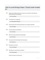 AQA A-Level Biology Paper 2 Study Guide Graded A+