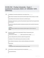ECON 252 - Purdue University - Exam 1 questions & answers 2024 ( A+ GRADED 100% VERIFIED)