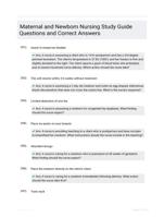 Maternal and Newborn Nursing Study Guide Questions and Correct Answers