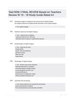 Rad SEM I FINAL REVIEW Based on Teachers Review W 10 - 18 Study Guide Rated A+