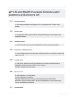 WY Life and Health Insurance lincence exam questions and answers pdf