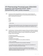ATI Pharmacology Proctored exam 2024/2025 questions and answers(LATEST 2024 /2025UPDATE) with correct Answers