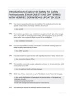 Introduction to Explosives Safety for Safety Professionals EXAM QUESTIONS (69 TERMS) WITH VERIFIED DEFINITIONS UPDATED 2024