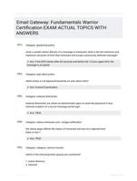 Email Gateway: Fundamentals Warrior Certification EXAM ACTUAL TOPICS WITH ANSWERS