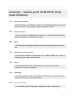 Sociology - Families (AQA GCSE 8192) Study Guide Graded A+